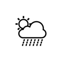 Sonne, wolkig, regnerisch Zeichen Vektor Symbol Illustration