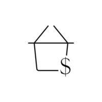 Korb Dollar Vektor Symbol Illustration