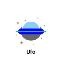 Raum, UFO Farbe Vektor Symbol Illustration