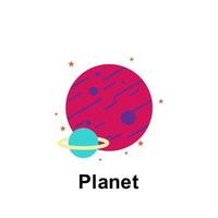 Raum, Planet Farbe Vektor Symbol Illustration