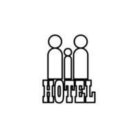 Familie im das Hotel Vektor Symbol Illustration