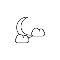 Mond von Wolke Vektor Symbol Illustration