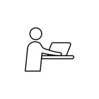 Ausbildung, Laptop, online Vektor Symbol Illustration