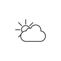 das Sonne hinter das Wolken Linie Vektor Symbol Illustration
