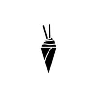 Eis Sahne im ein Waffel Horn Vektor Symbol Illustration