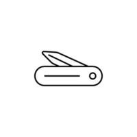 hopfällbar kniv linje vektor ikon illustration