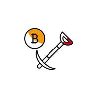 Bitcoin, Bergbau, Kryptowährung, Finanzen Vektor Symbol Illustration