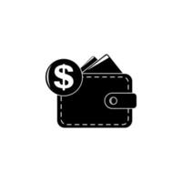 Brieftasche mit Dollar Zeichen Vektor Symbol Illustration