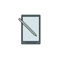 Tablette mit Stift Vektor Symbol Illustration