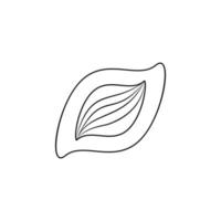 Kakao Bohnen Linie Vektor Symbol Illustration