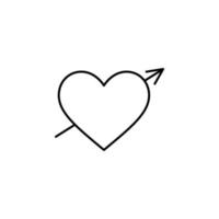 pil hetero till hjärta vektor ikon illustration
