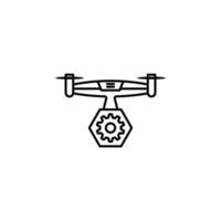 Quadcopter, Drohne, die Einstellungen Ausrüstung Vektor Symbol Illustration