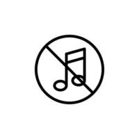 Verbot Musik- Vektor Symbol Illustration