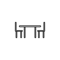 Tabelle und Stühle Vektor Symbol Illustration