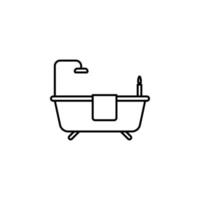 Badezimmer mit Dusche Vektor Symbol Illustration