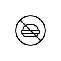 Verbot von schnell Essen Vektor Symbol Illustration