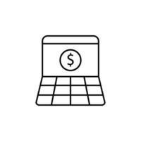 Laptop, Dollar Symbol Vektor Symbol Illustration