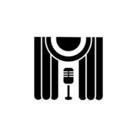 Karaoke, Vorhang, Mikrofon Vektor Symbol Illustration