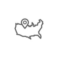 USA, Karte, Ort Vektor Symbol Illustration