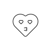 Emoji Feuerstelle Kuss Vektor Symbol Illustration