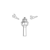 Flughafen Turm Vektor Symbol Illustration