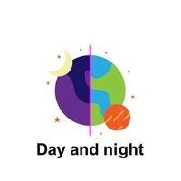 Raum, Tag und Nacht Farbe Vektor Symbol Illustration