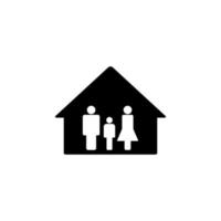 Familie beim Zuhause Vektor Symbol Illustration