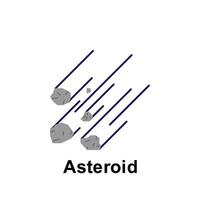 Plats, asteroid Färg vektor ikon illustration