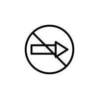 Verbot von richtig Richtung Vektor Symbol Illustration