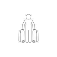 Passagier mit Koffer Vektor Symbol Illustration