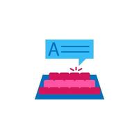 Plaudern, Tastatur Farbe Vektor Symbol Illustration