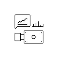 kamera, säkerhet, analytisk vektor ikon illustration