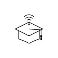 Hut, online, Student, W-lan Vektor Symbol Illustration