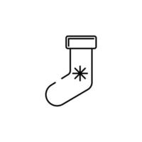 Neu Jahre Socken Konzept Linie Vektor Symbol Illustration