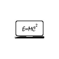 Formel auf das Laptop Bildschirm Vektor Symbol Illustration