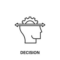 tänkande, huvud, pilar, beslut, redskap vektor ikon illustration