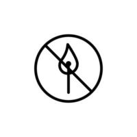 Verbot von Streichhölzer Vektor Symbol Illustration