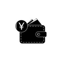 Brieftasche mit Yen Zeichen Vektor Symbol Illustration