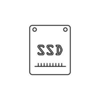 sSD disk linje vektor ikon illustration