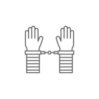 gripa, händer, polis vektor ikon illustration