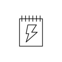 Elektrizität, Notizbuch Vektor Symbol Illustration