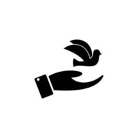 Hand und Taube Vektor Symbol Illustration