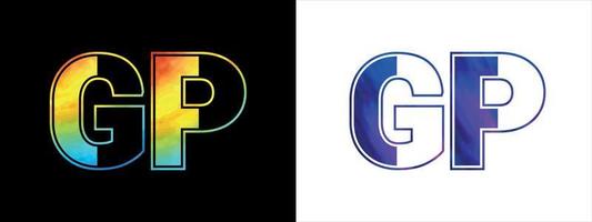 unik gp brev logotyp ikon vektor mall. premie eleganta alfabet logotyp design för företags- företag