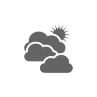 wolkig, sonnig Wetter Vektor Symbol Illustration