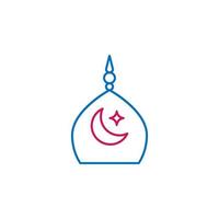 islam, medina sherif 2 färgad linje vektor ikon