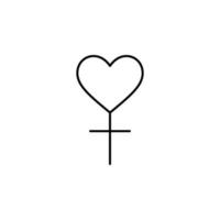 weiblich Herz Vektor Symbol Illustration