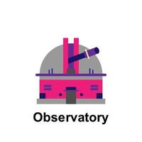Plats, observatorium Färg vektor ikon illustration