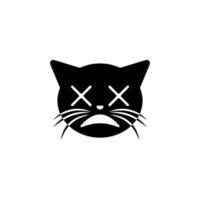 schwindlig Gesicht Katze Vektor Symbol Illustration