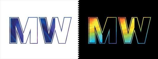 brev mw logotyp design vektor mall. kreativ modern lyxig logotyp för företags- företag identitet