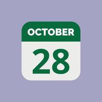 oktober 28 kalender datum ikon vektor